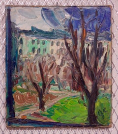 Central London - Early 20th Century Impressionist Oil on Canvas by Gwen Collins