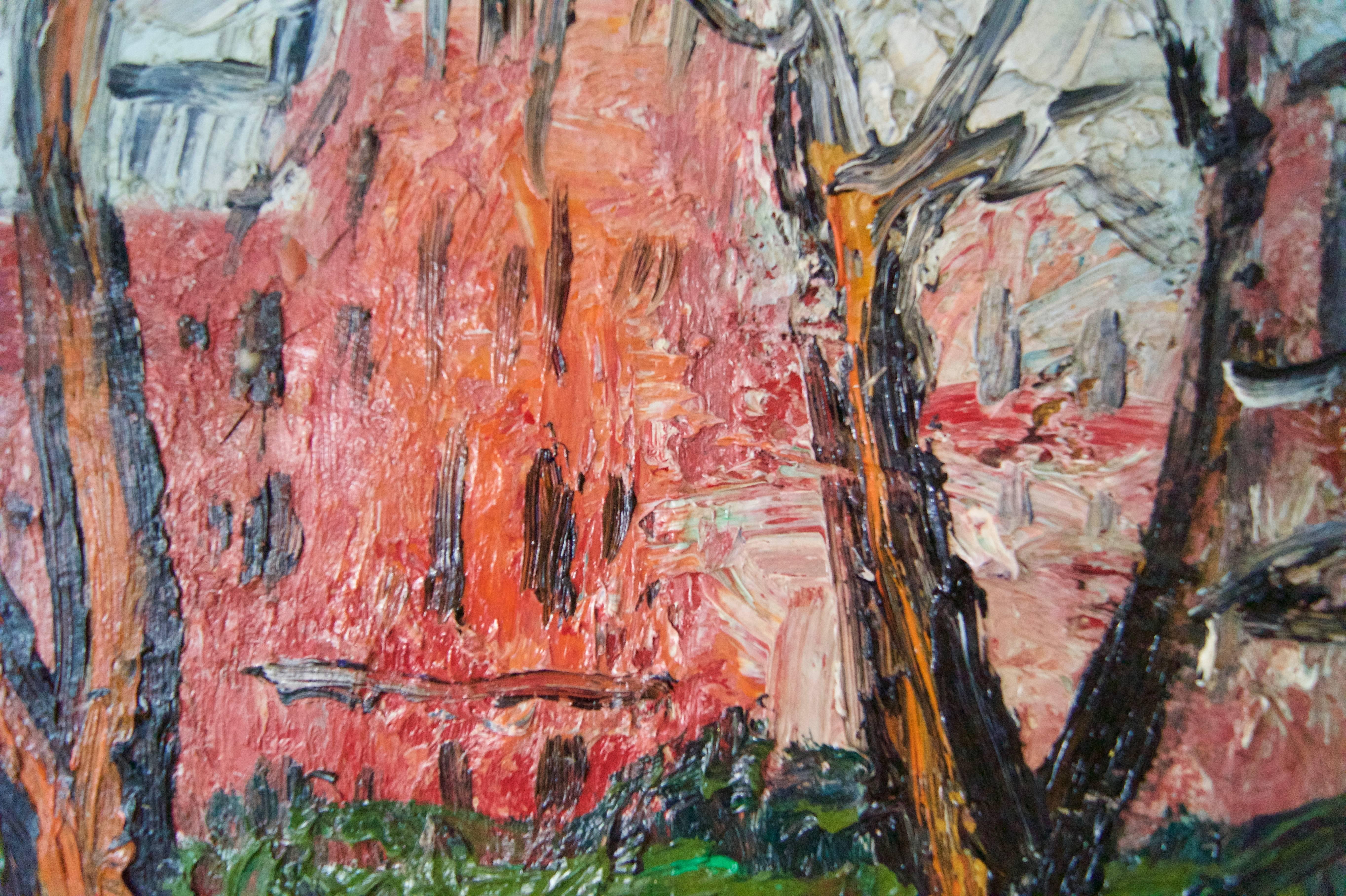 Giornata d'inverno a Kensington - Olio impressionista dei primi del Novecento di Gwen Collins in vendita 1