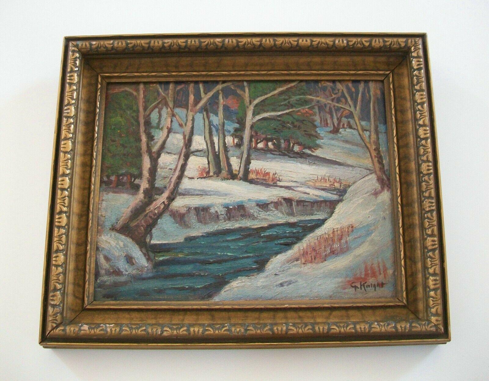 Mid-Century Modern Gwendolyn Knight, peinture de paysage post-impressionniste, États-Unis, vers les années 1950 en vente