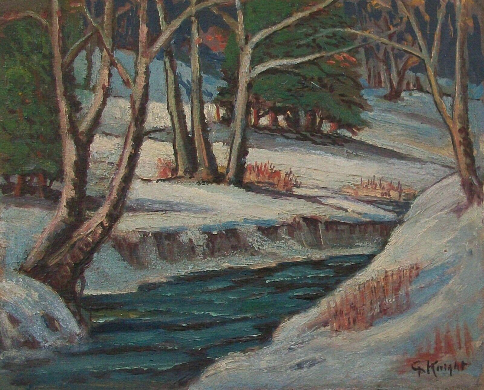 Gwendolyn Knight, peinture de paysage post-impressionniste, États-Unis, vers les années 1950 Bon état - En vente à Chatham, ON
