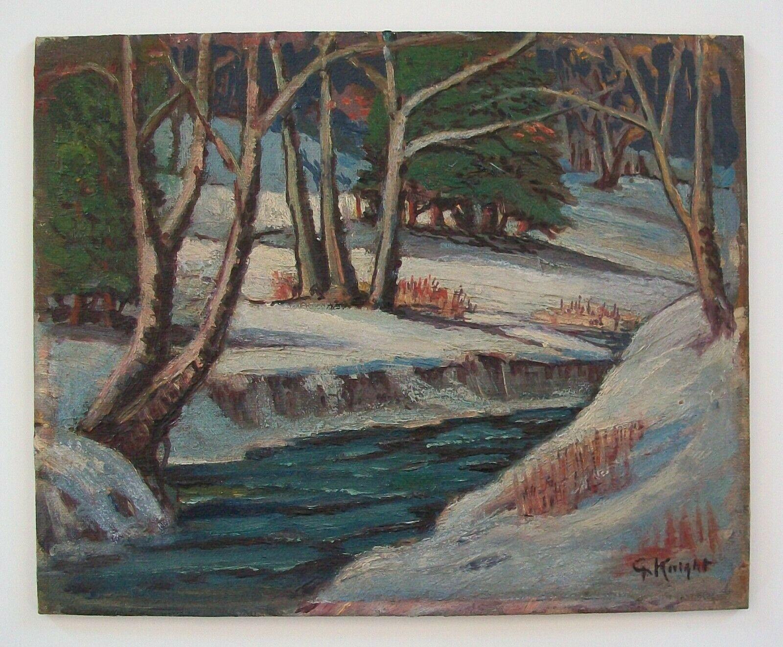 20ième siècle Gwendolyn Knight, peinture de paysage post-impressionniste, États-Unis, vers les années 1950 en vente