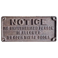 Antique GWR Cast Iron Railway Doorplate