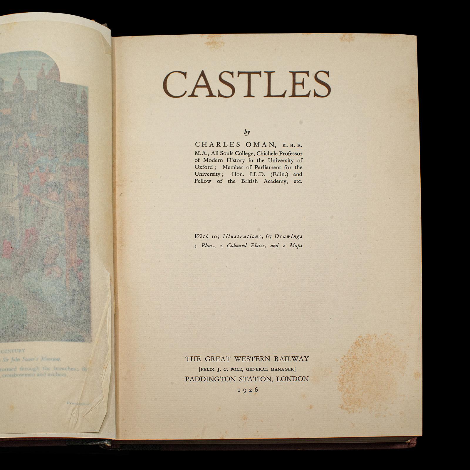 GWR Castles Book, Charles Oman, Referencia histórica ilustrada, Vintage, Inglés en Bueno estado para la venta en Hele, Devon, GB