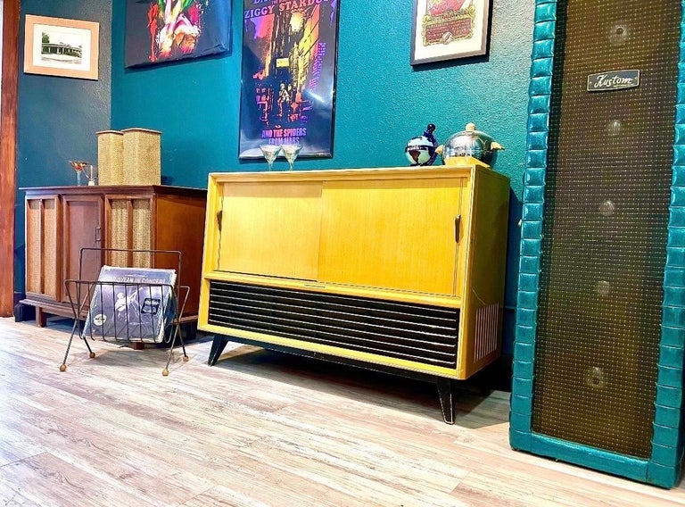 gws214 mid century modern stereo console Telefunken record player