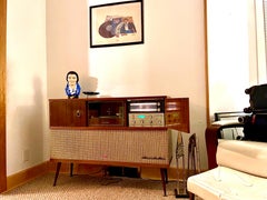 Gws239 Mid-Century Modern Stereo Console Cabinet Record Player Refurbished