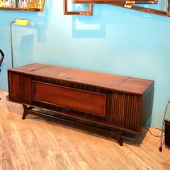 Mid-Century Modern Stereo Console Bar Ge Record Player Refurbed Bluetooth