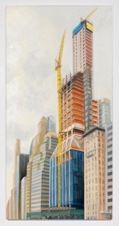 425 Park, Concrete Core Rising, impressionist architectural painting
