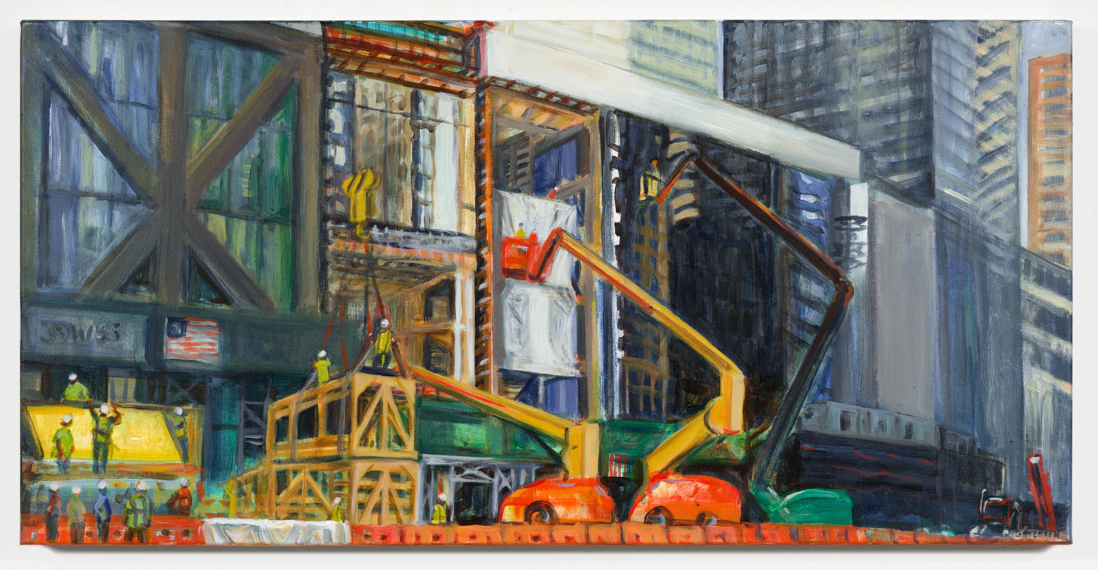 53W53 et Extension du MoMA, après-midi de juin, peinture de paysage urbain impressionniste