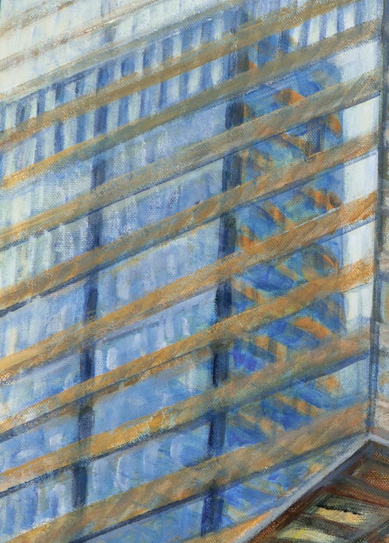 One Vanderbilt Façade Progress, July, impressionist cityscape painting - Impressionist Painting by Gwyneth Leech