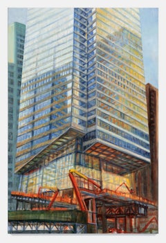 One Vanderbilt Façade Progress, July, impressionist cityscape painting