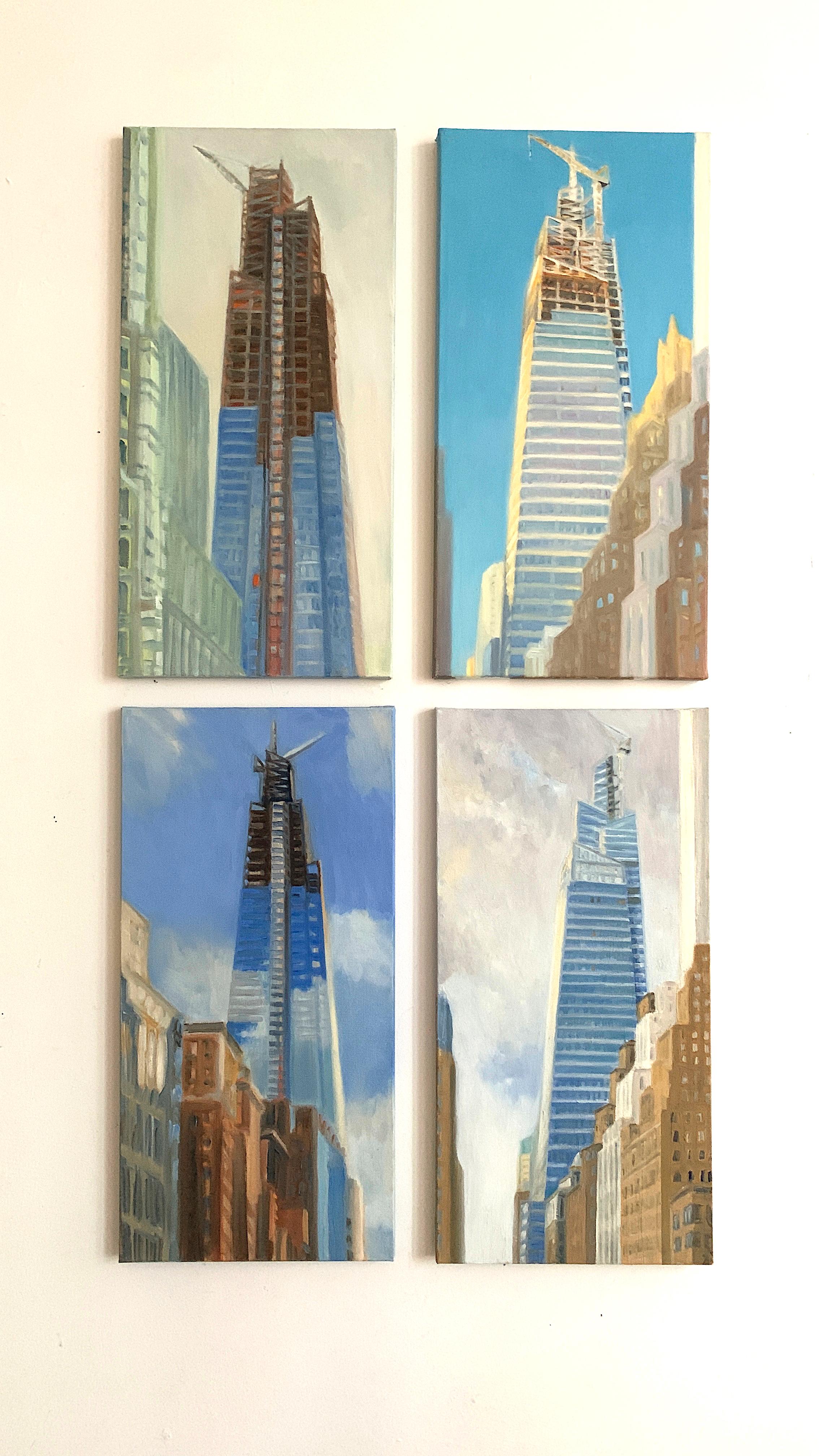OVA Crown in Construction, View from Madison Avenue, Looking North 2 - Painting by Gwyneth Leech