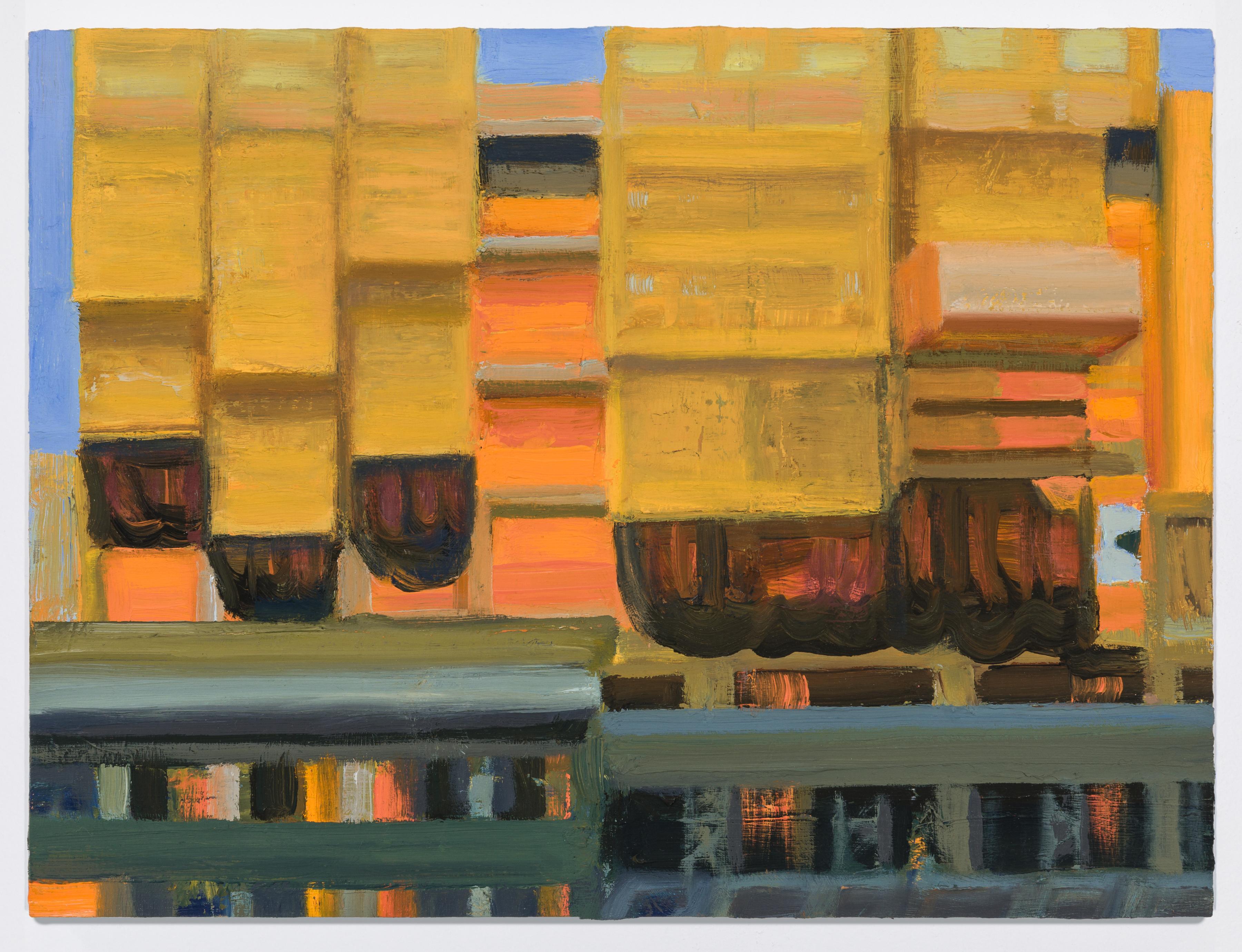 Scaffold Covers #1, Upper West Side, Impressionist cityscape painting