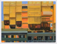 Scaffold Covers #1, Upper West Side, Impressionist cityscape painting