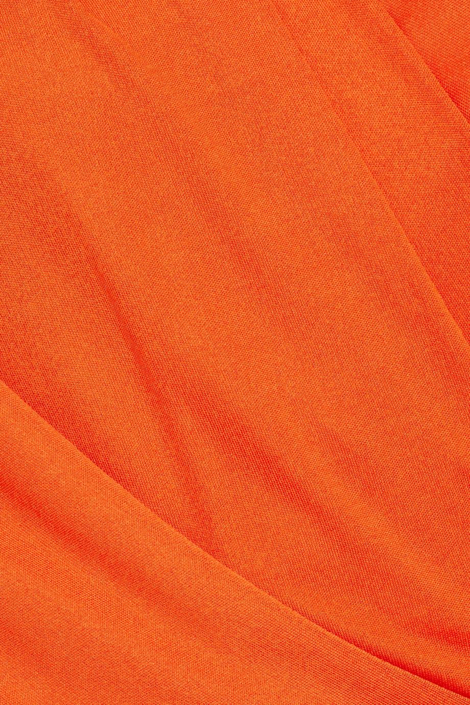 Gwyneth's LANVIN Orange Draped Faux-Wrap Crepe-Jersey Dress Small For Sale 1