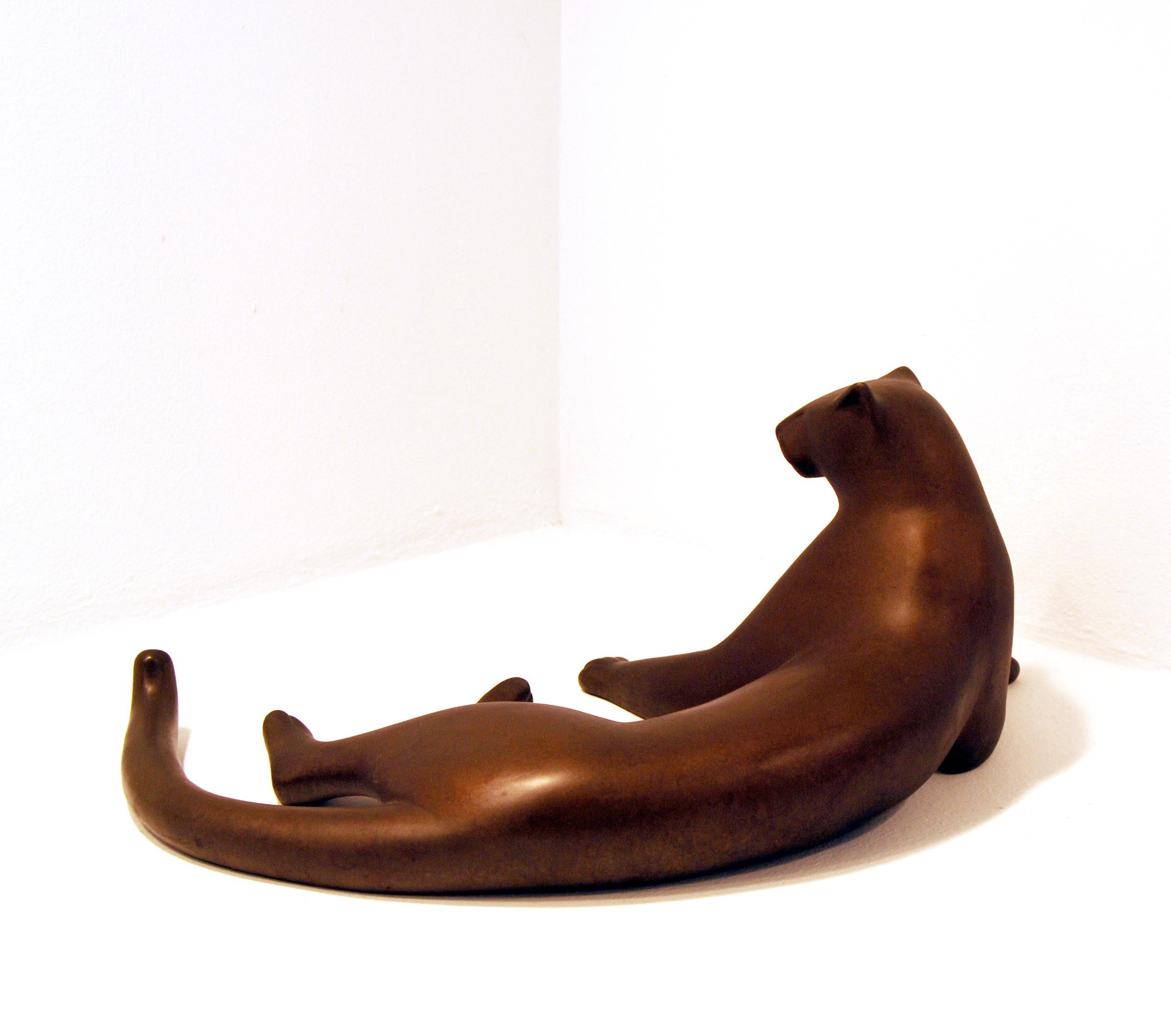 Lying Panther Maquette - Contemporary Sculpture by Gwynn Murrill