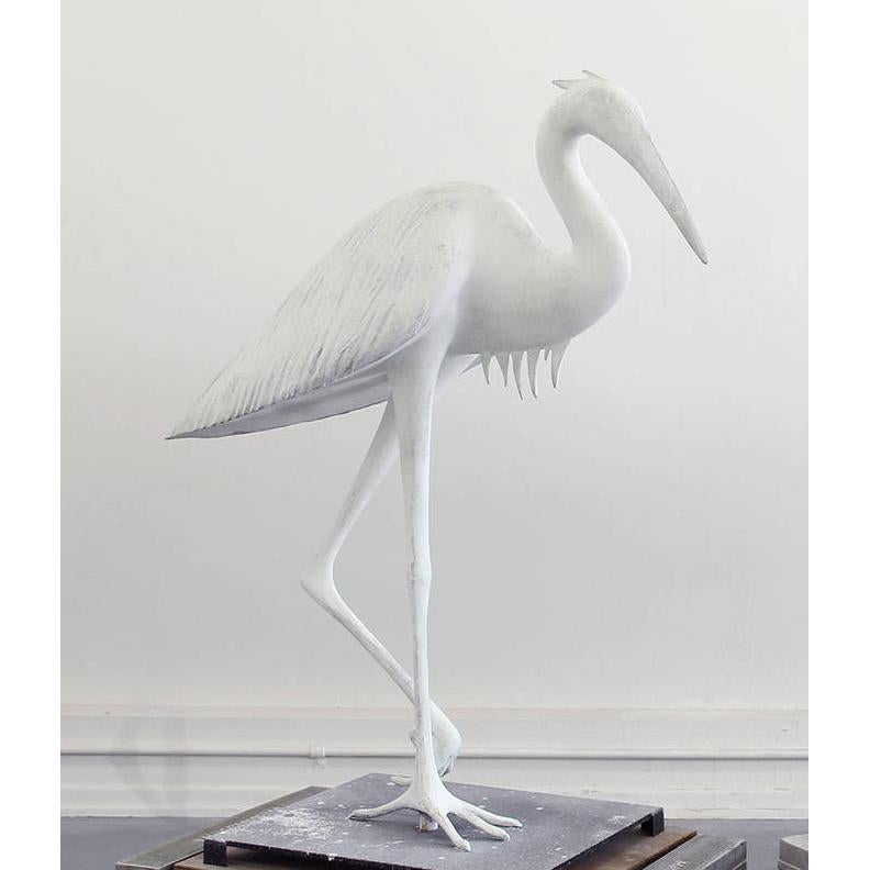 Petite et moyenne fourrure Heron - Sculpture de Gwynn Murrill