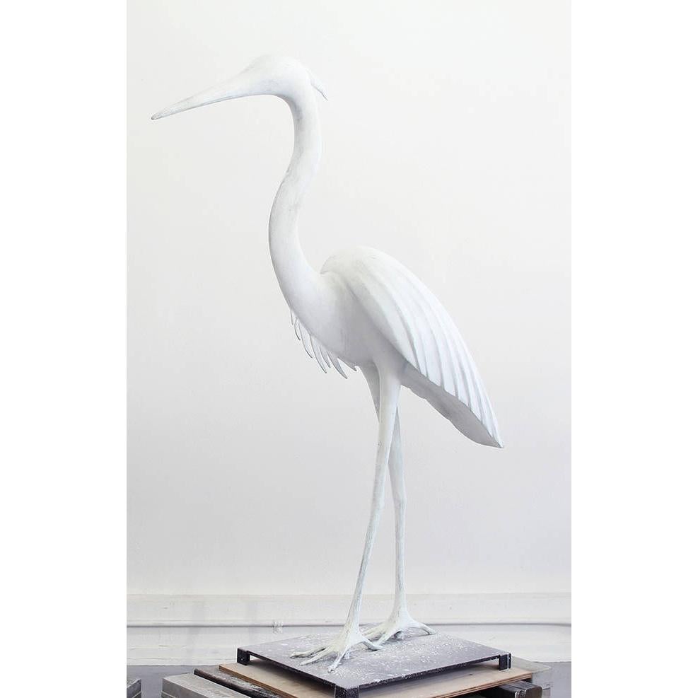 Petite et moyenne fourrure Heron - Or Still-Life Sculpture par Gwynn Murrill
