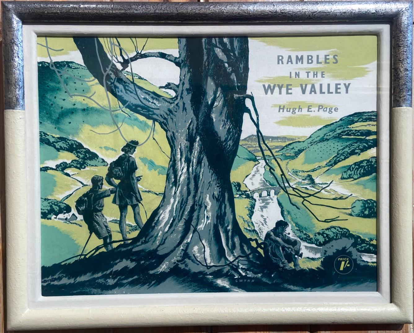 Gwynn Landscape Painting – Rambles in the Wye Valley, Original-Kunstwerk für das Buchcover, Eisenbahnkunst