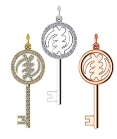 Gye Nyame Adinkra Pendant in 18K Rose Gold