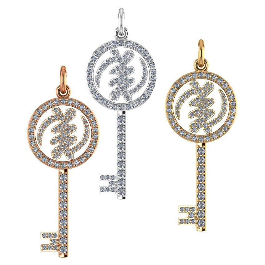Gye Nyame Adinkra-Anhänger aus 18 Karat Roségold im Angebot