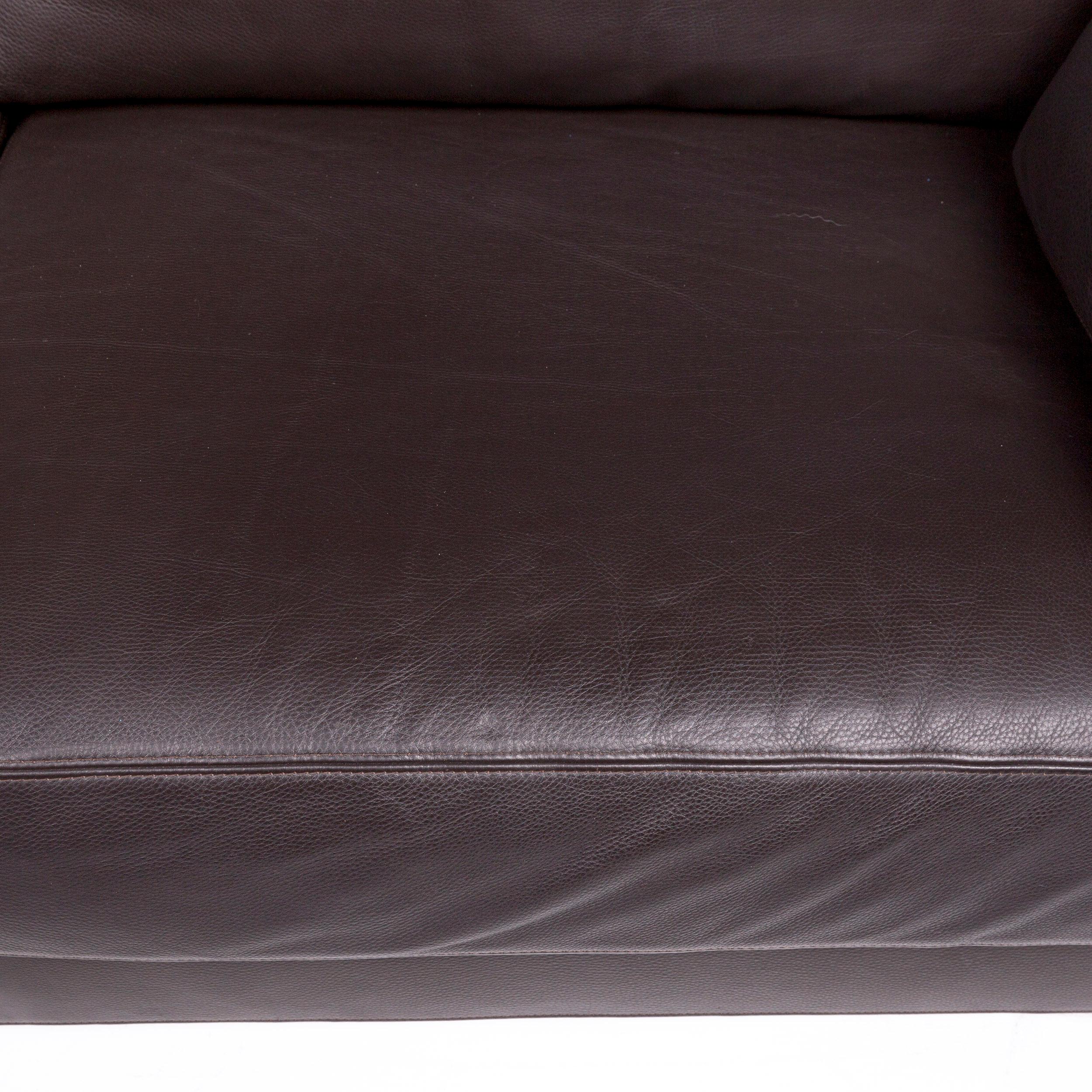 dark brown leather couch