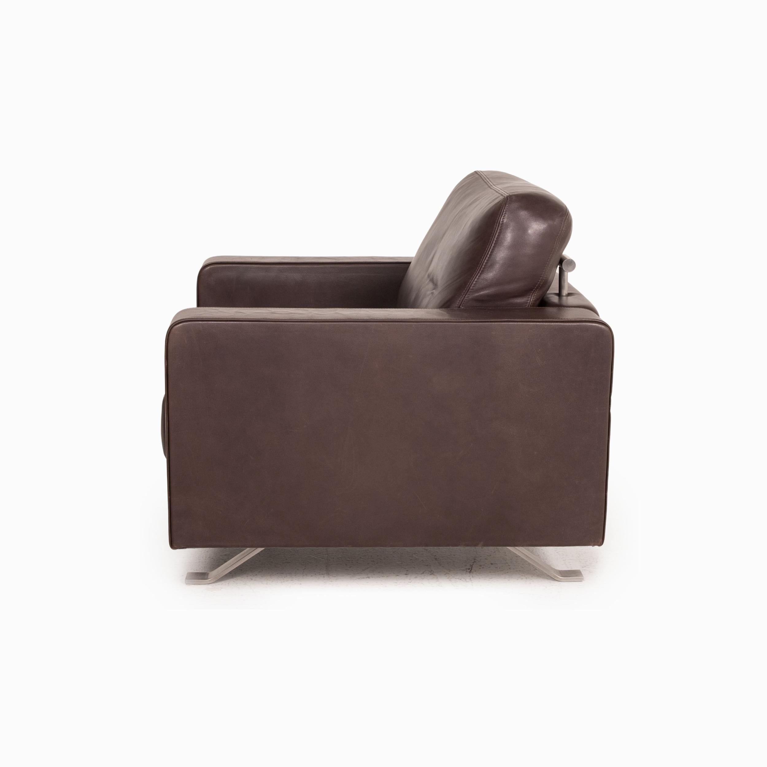 Gyform Leather Armchair Brown Dark Brown For Sale 2