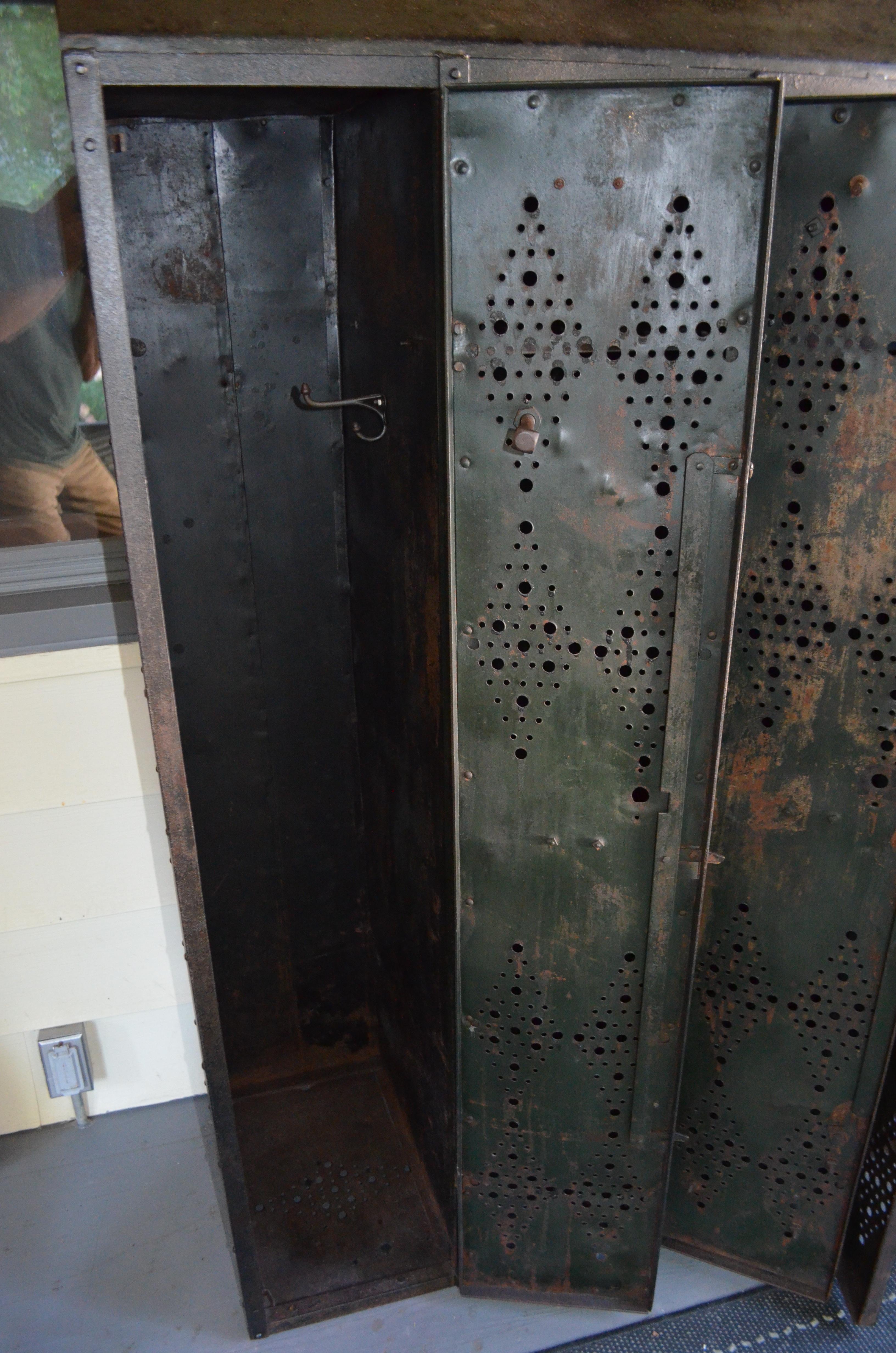 Gym Locker of Vintage Industrial Black Steel from GM Factory, Detroit 5
