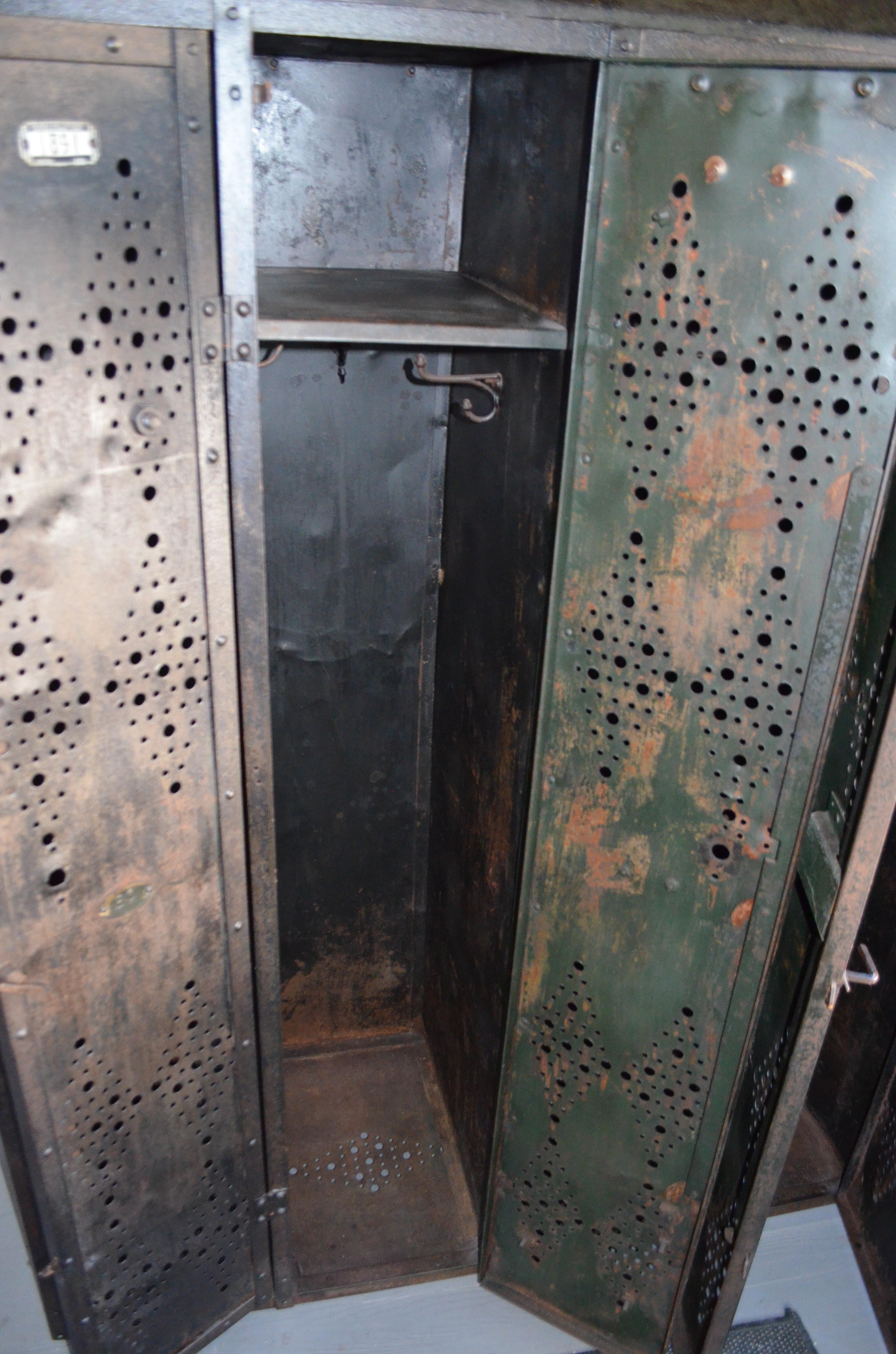 Gym Locker of Vintage Industrial Black Steel from GM Factory, Detroit 5