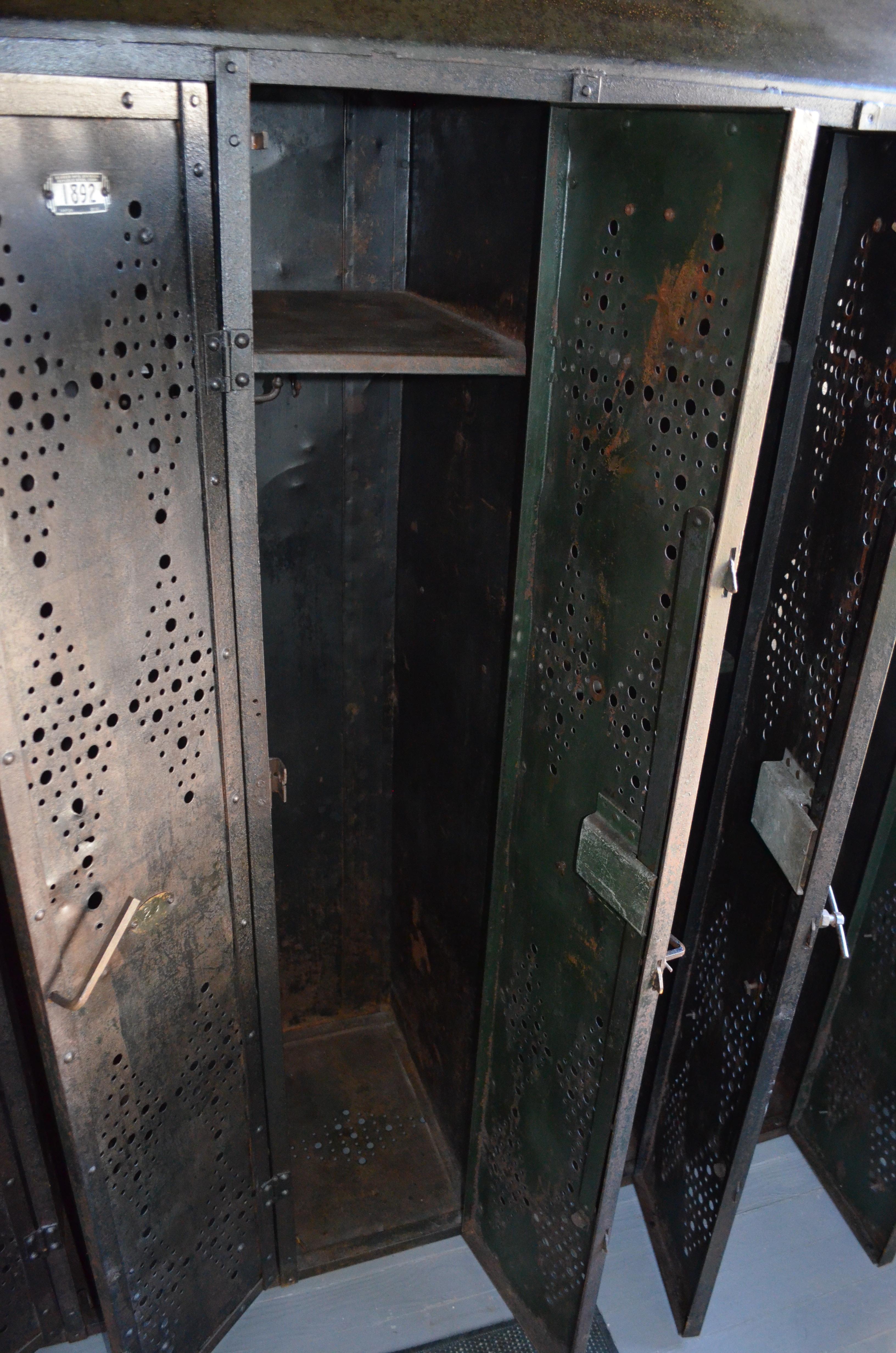 Gym Locker of Vintage Industrial Black Steel from GM Factory, Detroit 7