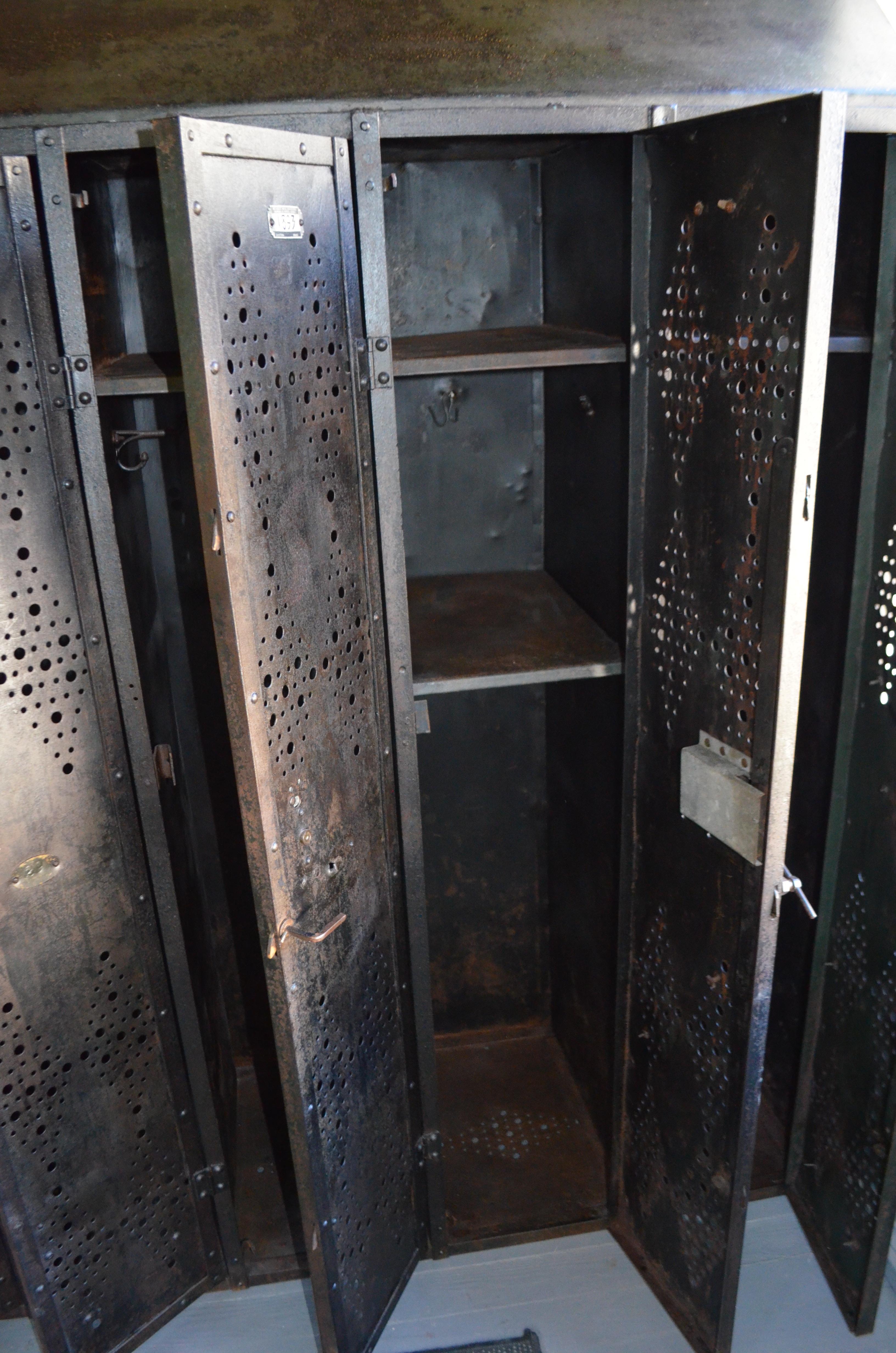 Gym Locker of Vintage Industrial Black Steel from GM Factory, Detroit 7