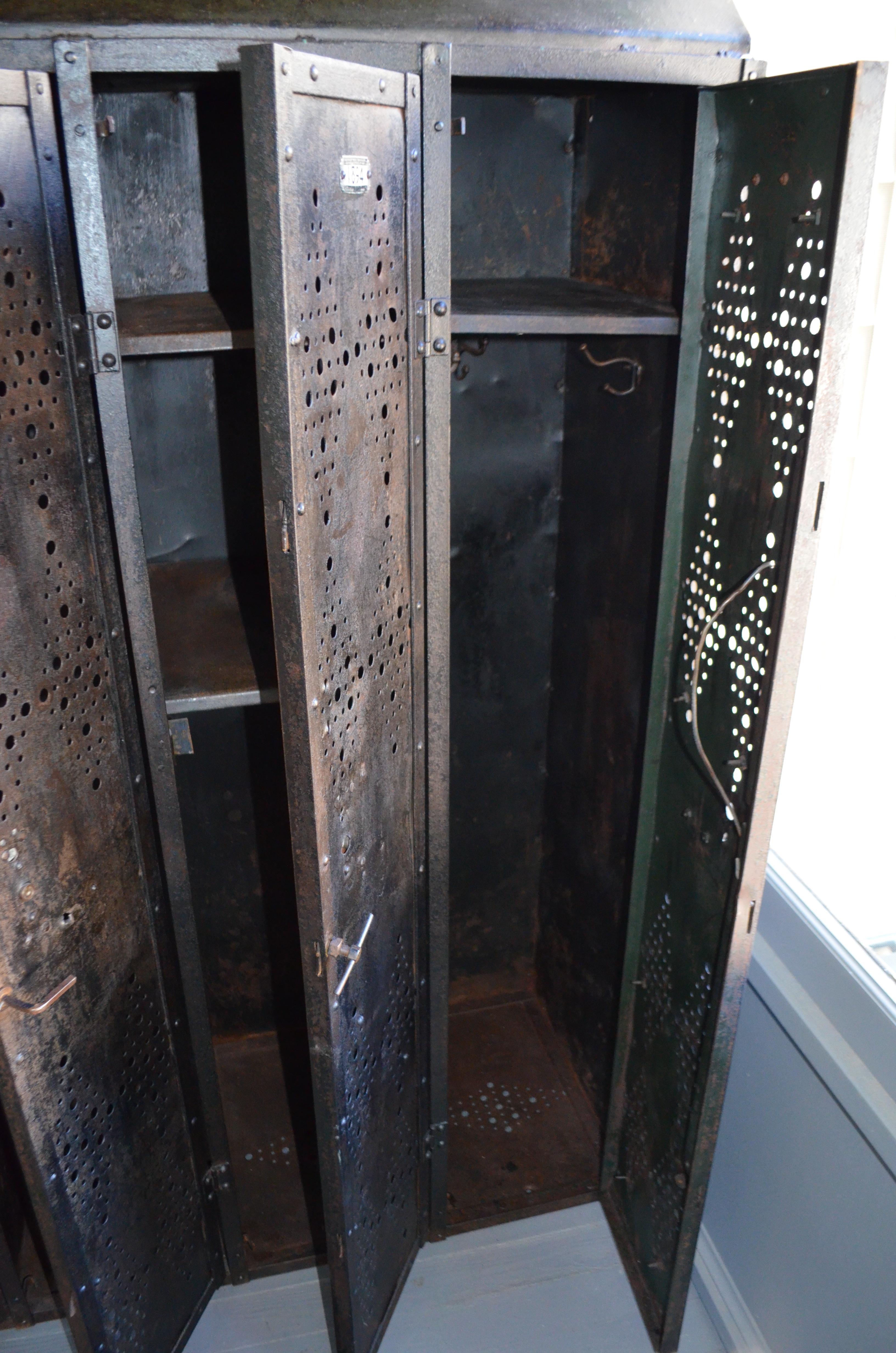 Gym Locker of Vintage Industrial Black Steel from GM Factory, Detroit 9