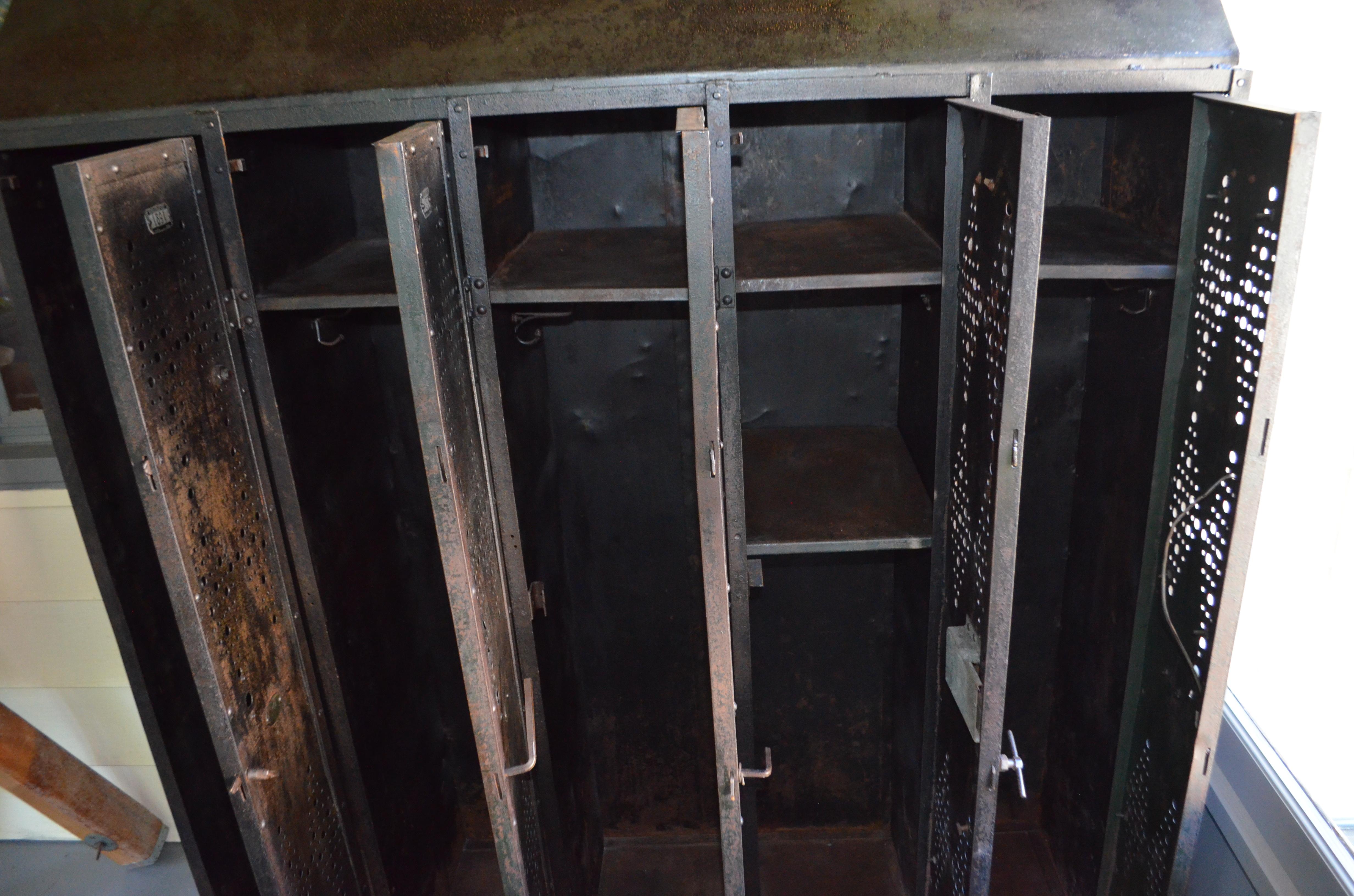 Gym Locker of Vintage Industrial Black Steel from GM Factory, Detroit 10