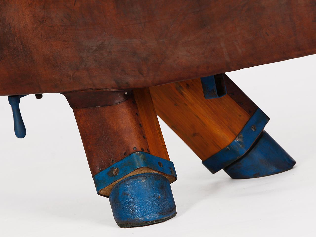 Gymnastic Leather Pommel Horse Bench, 1920s In Good Condition In Wien, AT