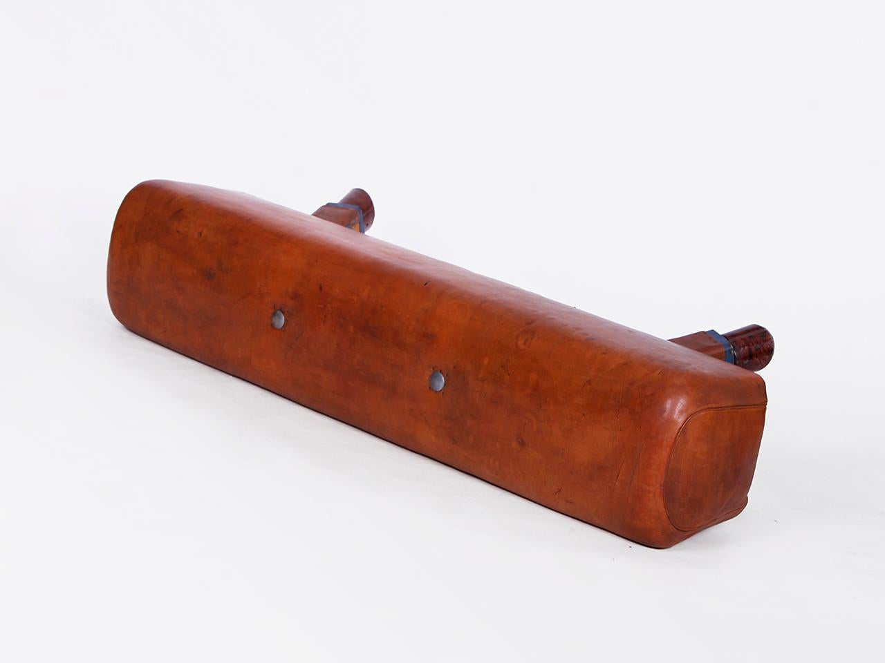 Gymnastic Leather Pommel Horse Bench Top, 1930s For Sale 3