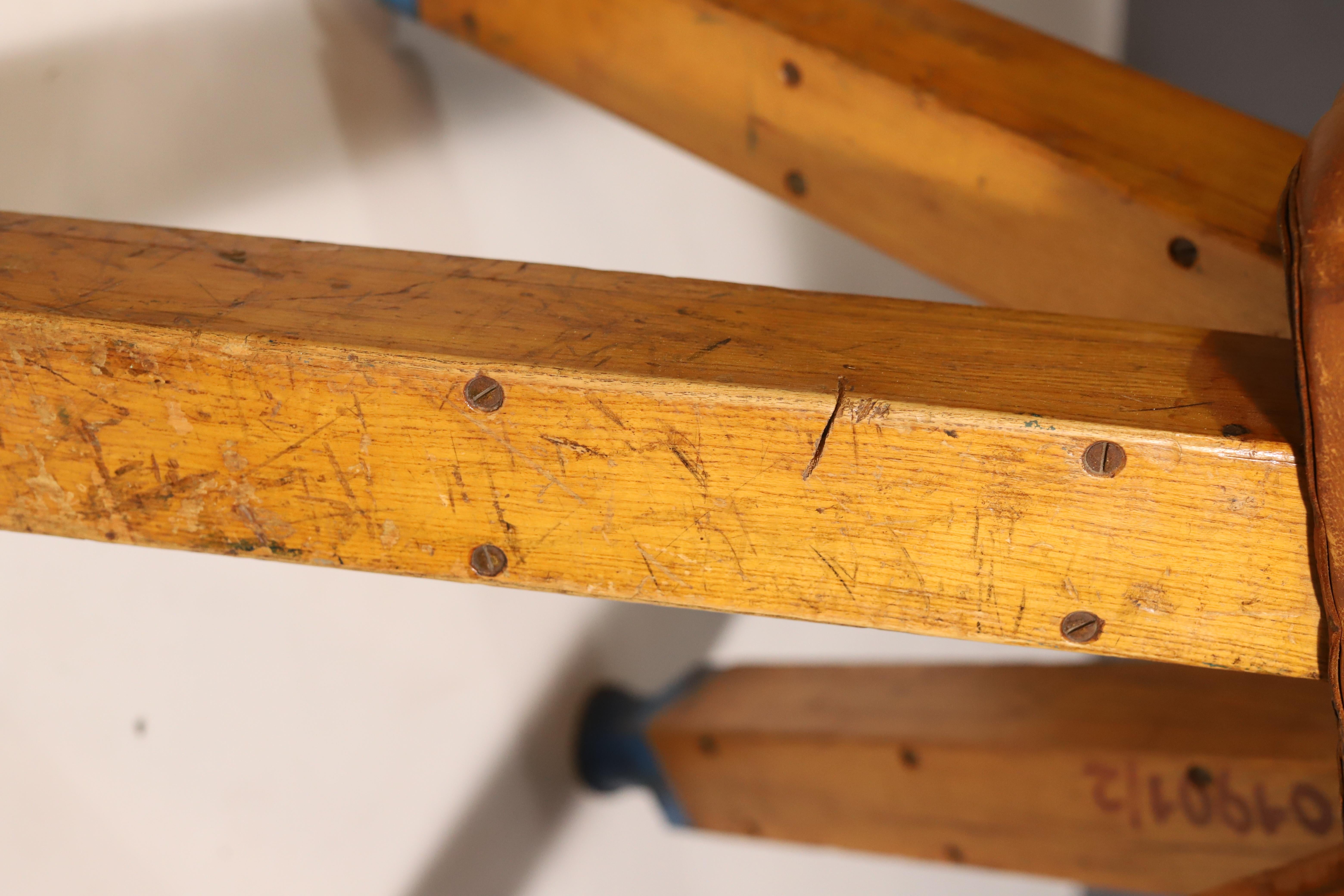 Gymnastic Leather Pommel Horse, Czechoslovakia, 1950’s For Sale 5