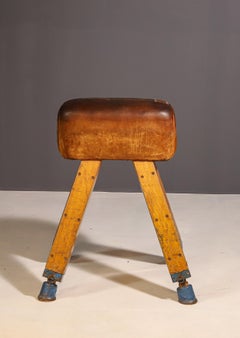 Gymnastic Leather Pommel Horse, Czechoslovakia, 1950’s