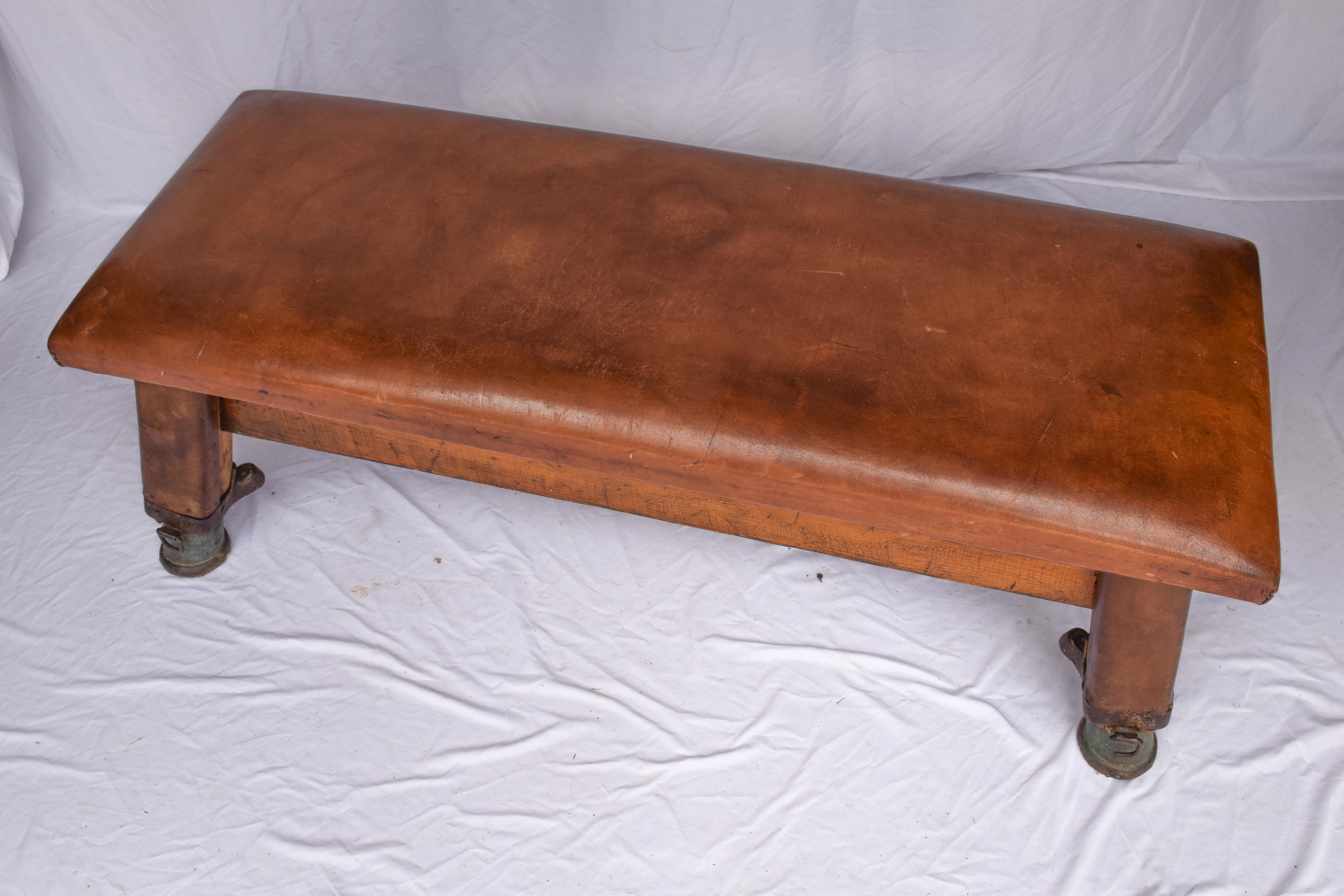 Gymnastic Vintage Leather Pommel Horse 1