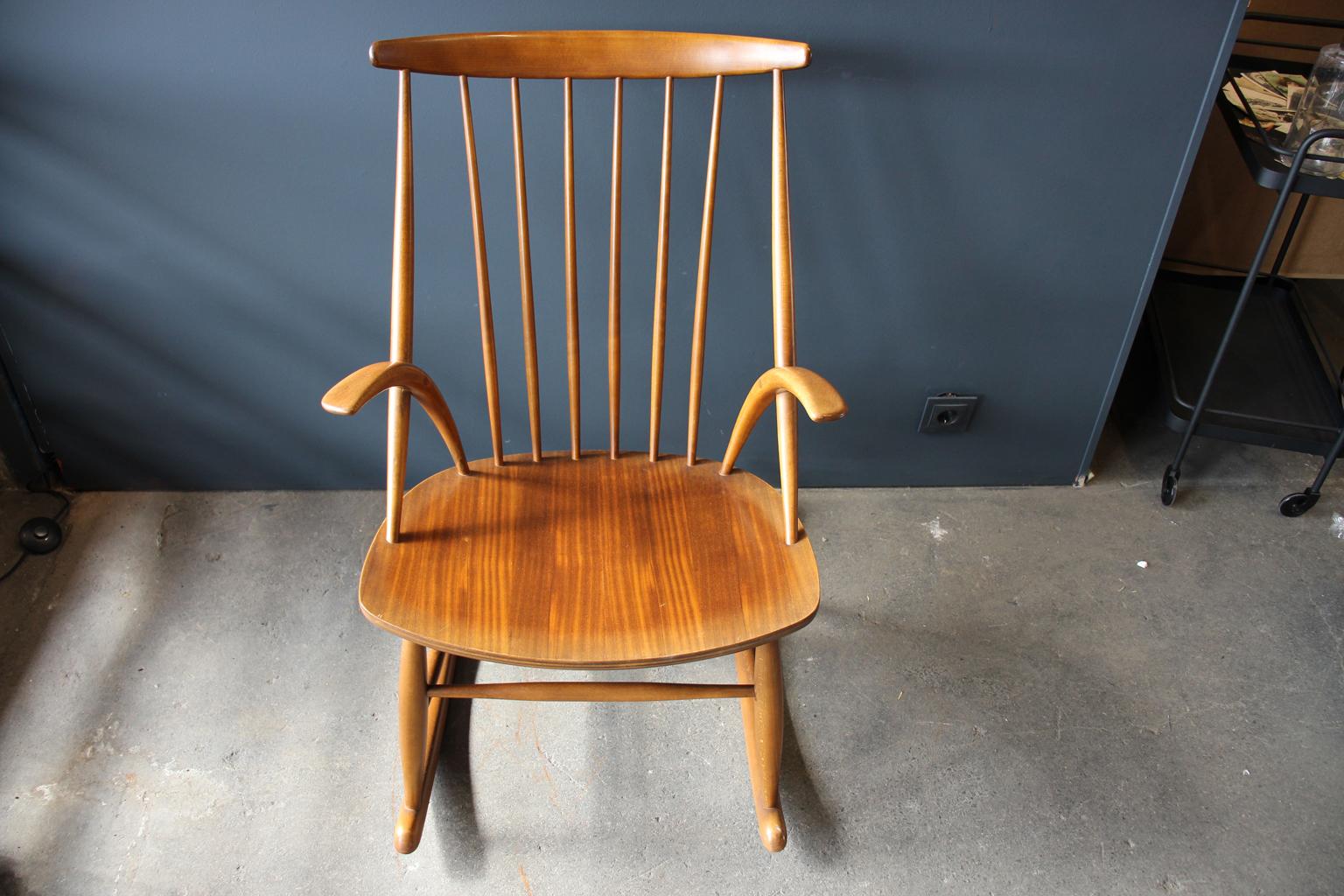 Mid-20th Century Gyngestol No. 3 Rocking Chair by Illum Wikkelso for Niels Eilersen