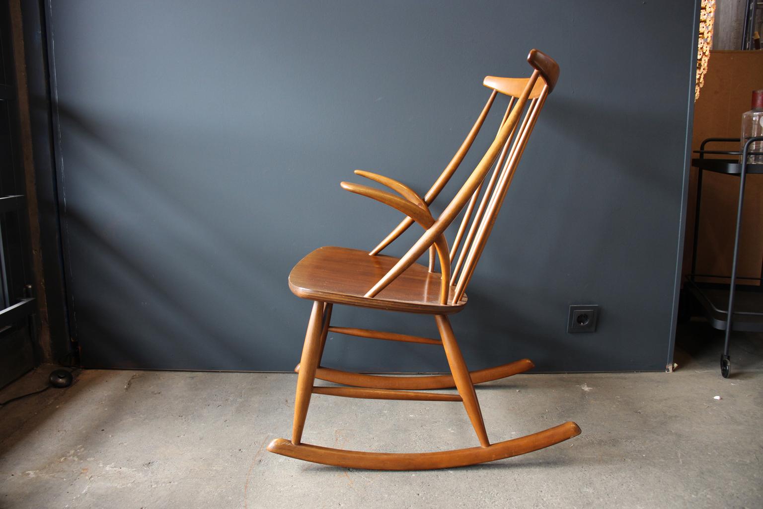 Danish Gyngestol No. 3 Rocking Chair by Illum Wikkelso for Niels Eilersen