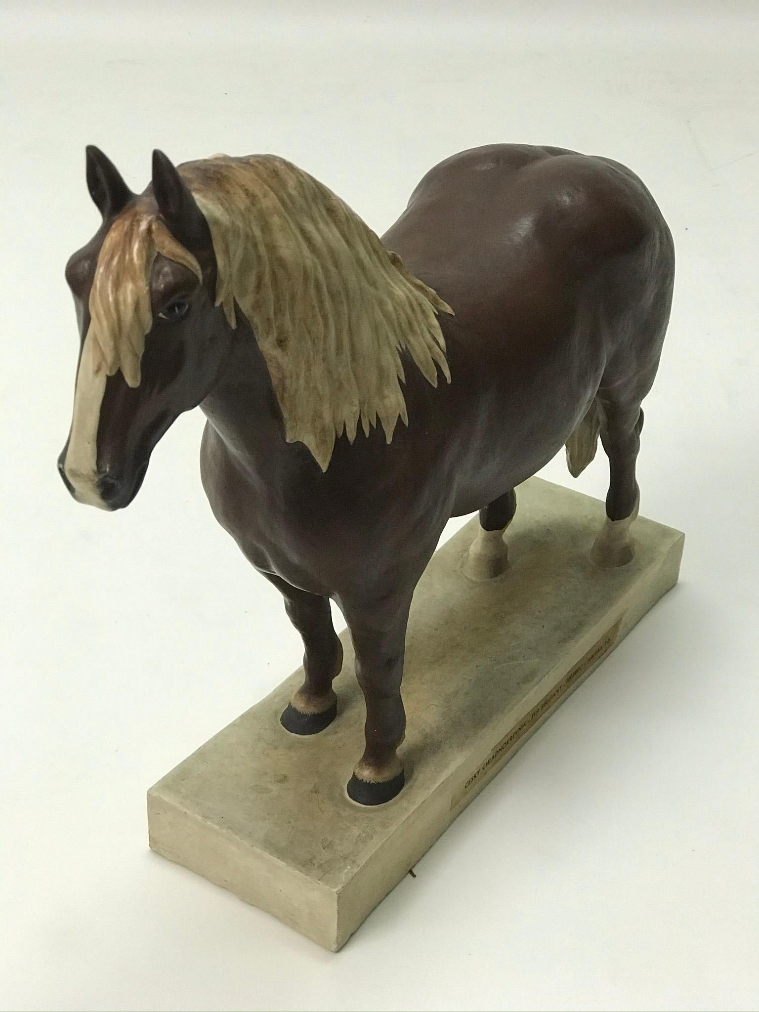 Mid-Century Modern Gypsum School Model of a Horse, 