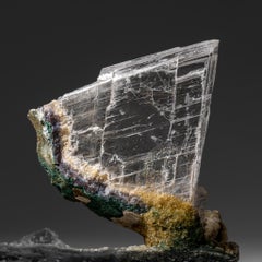 Gypsum Var. Selenite on Quartz from Rio Grande do Sul, Brazil
