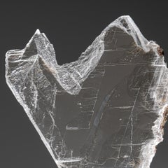 Gypsum Var. Selenite on Quartz from Rio Grande do Sul, Brazil