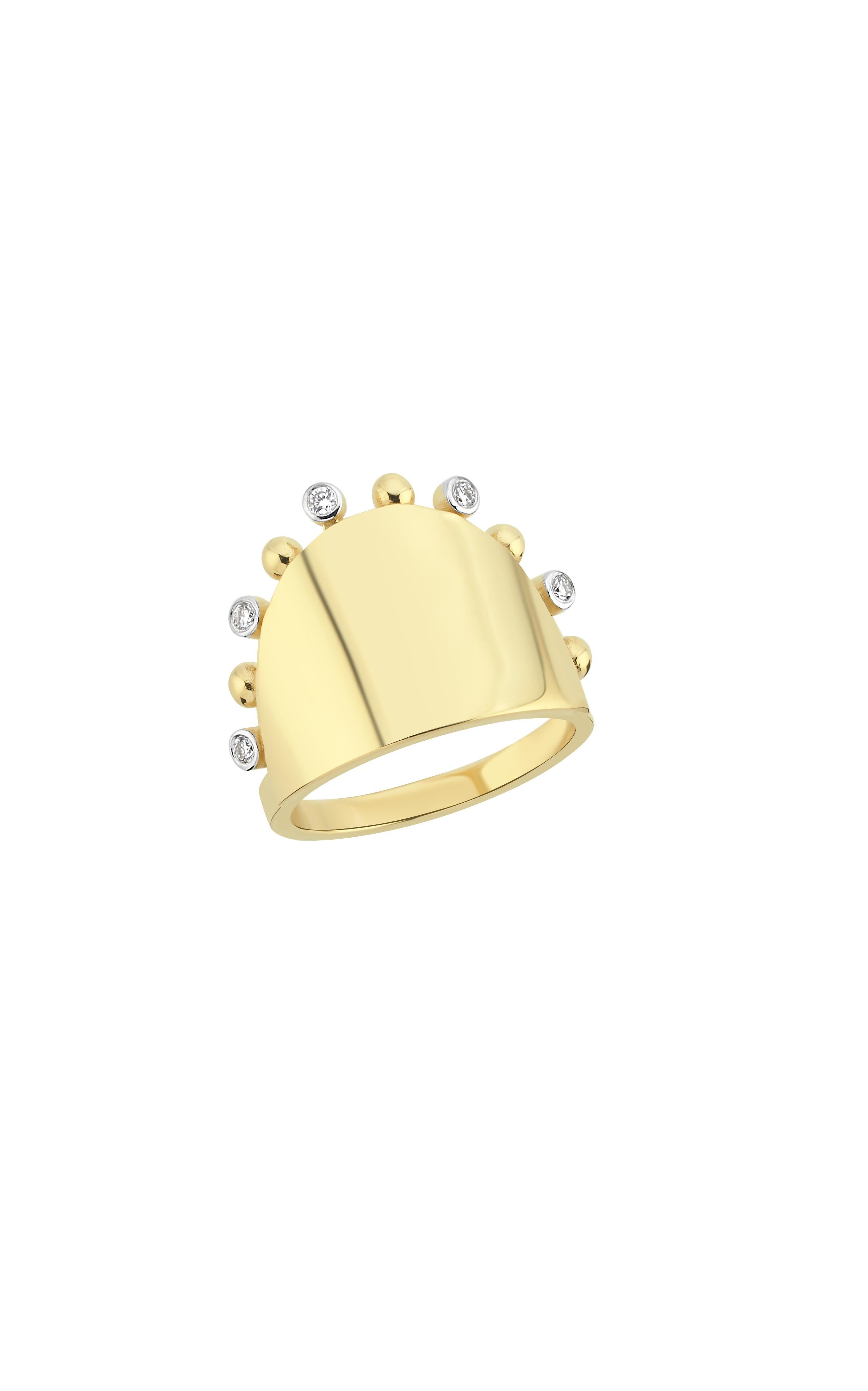For Sale:  Gypsy Half Band Ring in 14k Gold with 0.07 ct Diamonds 5