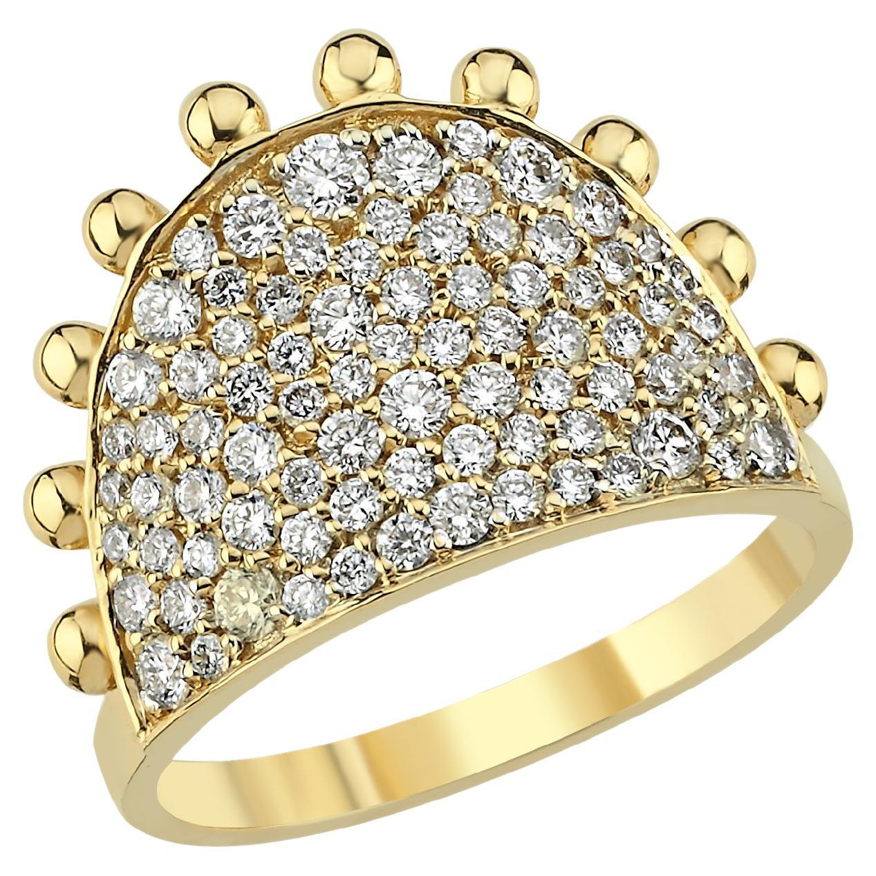Gypsy Half Band Ring in 14k Gold with 0.90 ct Diamond