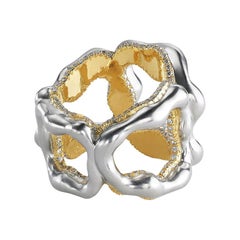 Fabergé Gypsy Platinum & 18K Gold Wide Diamond Ring