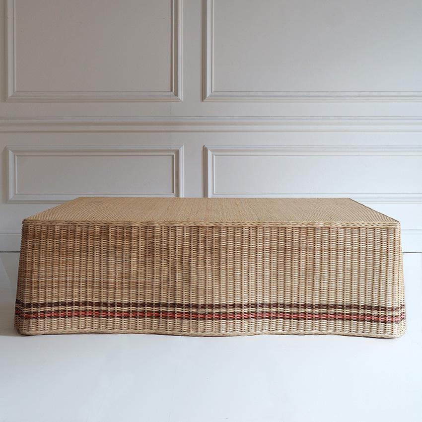 British Gypsy Rattan Coffee Table For Sale