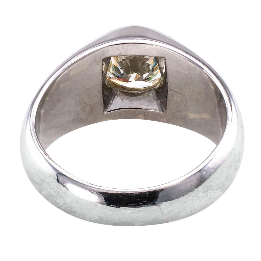 Modern Gypsy Set 1.82 Carat Diamond Platinum Gentleman’s Ring
