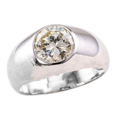 Retro Gypsy Set 1.82 Carat Diamond Platinum Gentleman’s Ring