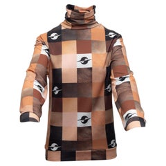 Gypsy Sport Brown & Multicolor Checkered Long Sleeve Top