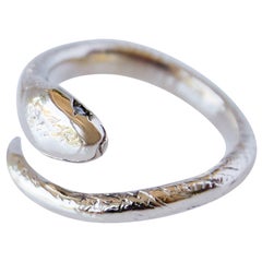 "Gypsy Wisdom" Open Snake Ring in Bronze with White Sapphire Eyes Fashion Ring